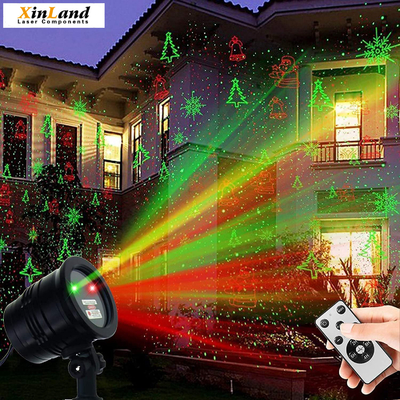 Outdoor Red And Green Starry Projection Light 3 Working Modes Waterproof Plug In