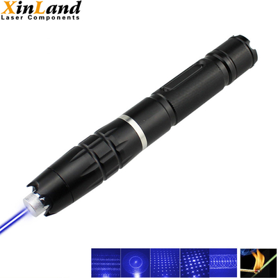 Most Powerful 2000mW 450nm Blue Laser Pointer With 5 Star Tips Focusable Burning