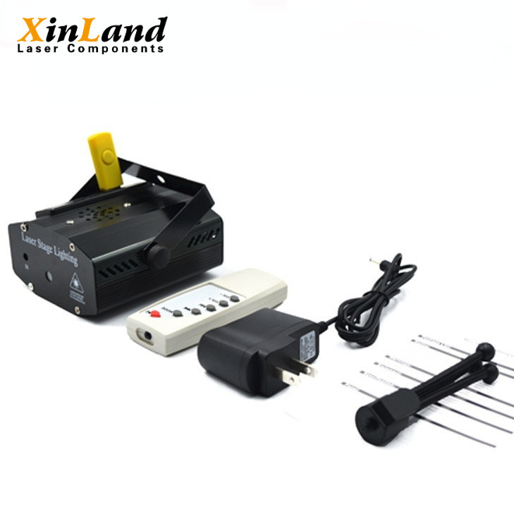 Mini Laser Stage Lighting Sound Activated with Music, USB and Remove Control RGB DJ Disco Stage